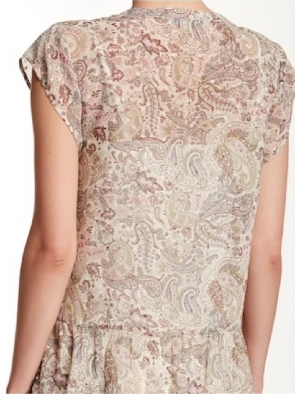 Daniel Rainn Pastel Paisley Crochet Lace V-Neck Peasant Blouse Small - Picture 4 of 6